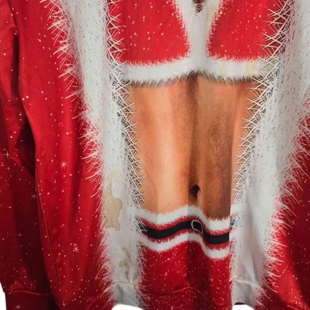 SHEIN Red Santa Illusion Crew Neck Sweater